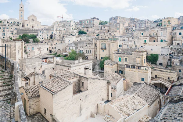 Pohled na staré město Matera v jižní Itálii — Stock fotografie