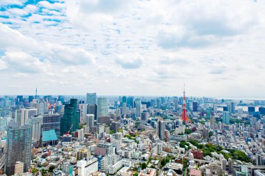 Yukarıdan manzarası Japonya'da Tokyo kule üzerinde görüntülemek
