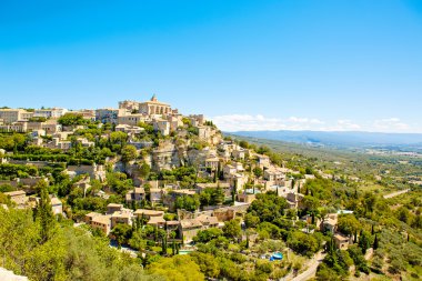Gordes görünümü, Provence, Fransa küçük bir tipik kasaba