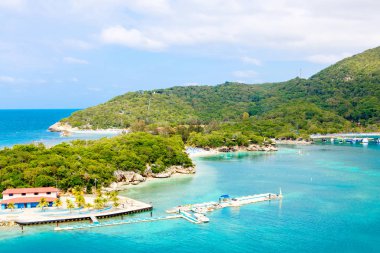 Beach and tropical resort, Labadee island, Haiti. clipart