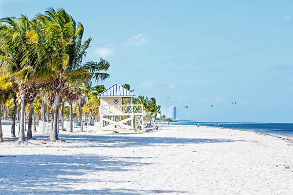 Krásný kinematografii park beach v klíčových biscayne v miami. — Stock fotografie