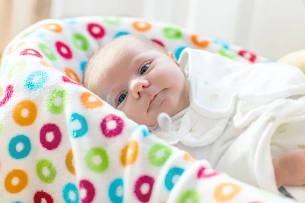 Cute little newborn baby girl wrapped in blanket — Stock Photo, Image