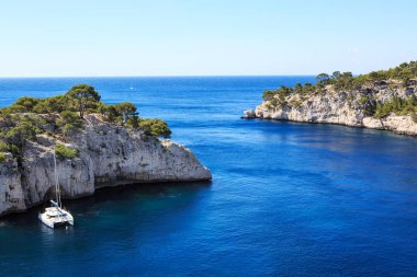 Calanques port iğnesi cassis, provence, Fransa