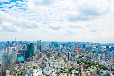 Yukarıdan manzarası Japonya'da Tokyo kule üzerinde görüntülemek