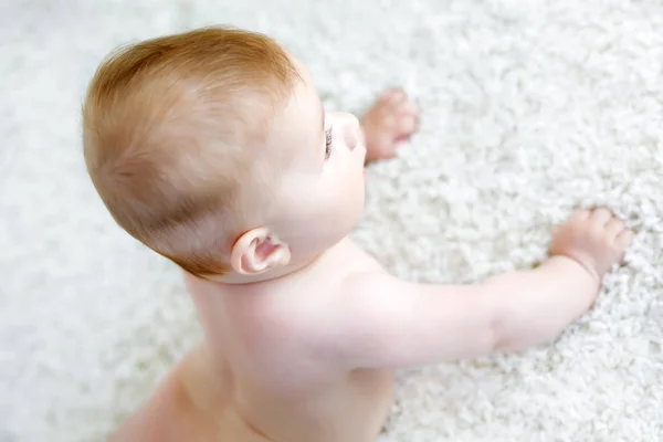 Retrato de bebê bonito menina rastejando — Fotografia de Stock