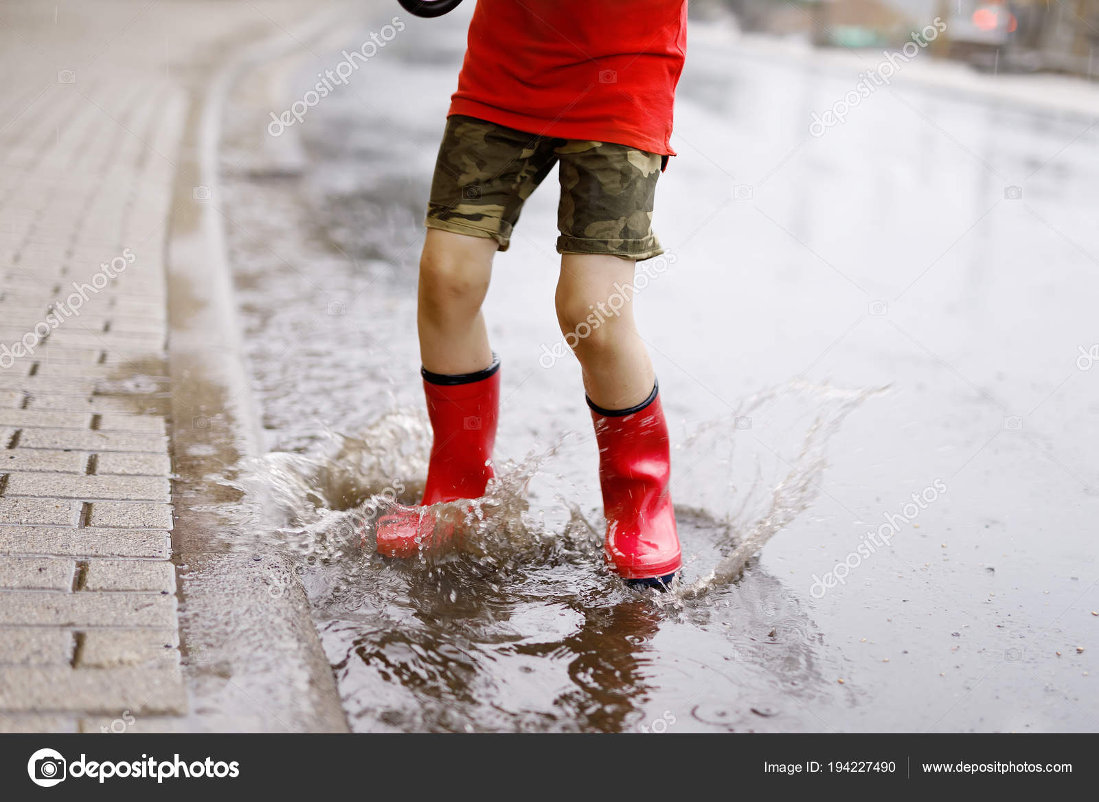red rain boots