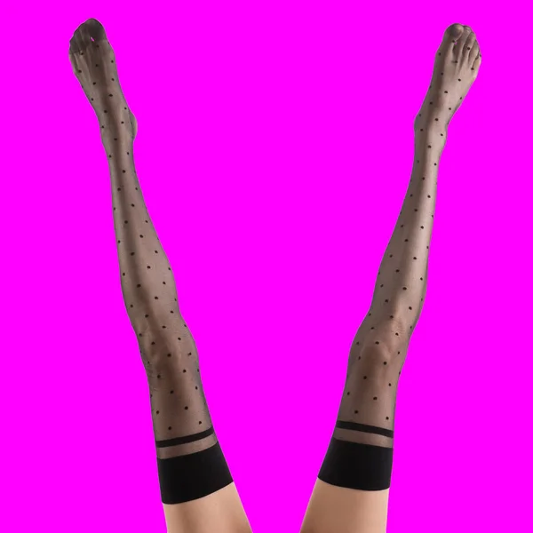 Piękne Nogi Kobiety Rajstopy — Zdjęcie stockowe