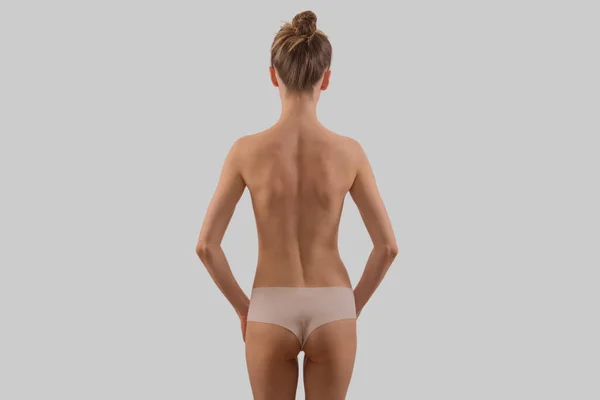 Beautiful Women Body Grey Background — Stock Photo, Image