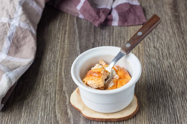 Tomato caserrole (Flan-tomato cake or souffle) with cream cheese.