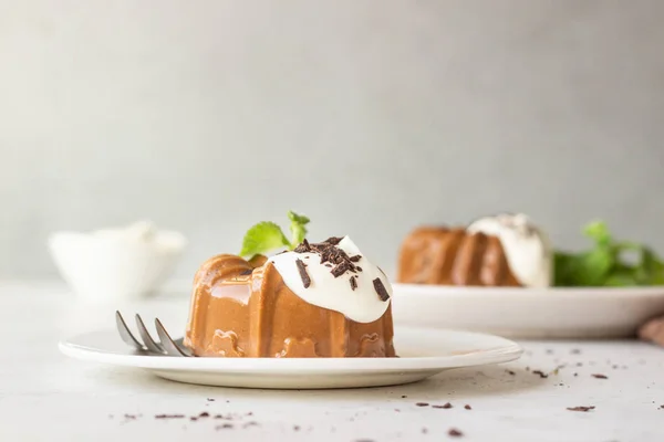 Шоколадный Десерт Взбитыми Сливками Тертым Шоколадом Мятой Традиционный Итальянский Десерт — стоковое фото