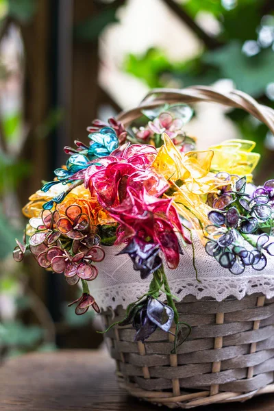 Blumenstrauß Buntes Gelee Blumengelee Kuchen Dekoration — Stockfoto