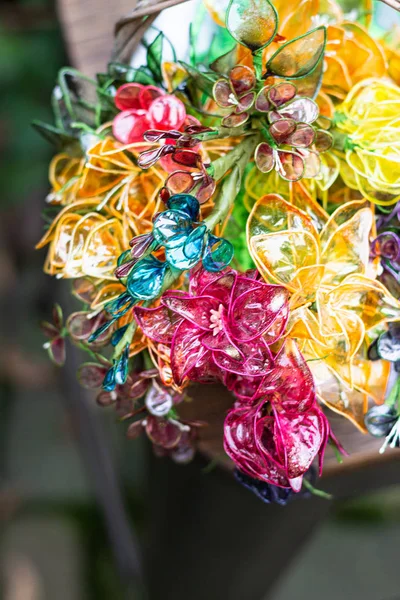 花色鮮やかなゼリーの花束 花ゼリーケーキの装飾 — ストック写真