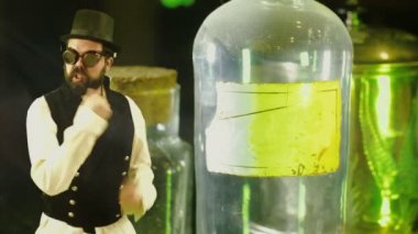 Şişe ile buhar punk kavramı