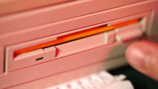 Inserimento Rimozione Floppy Disk — Video Stock