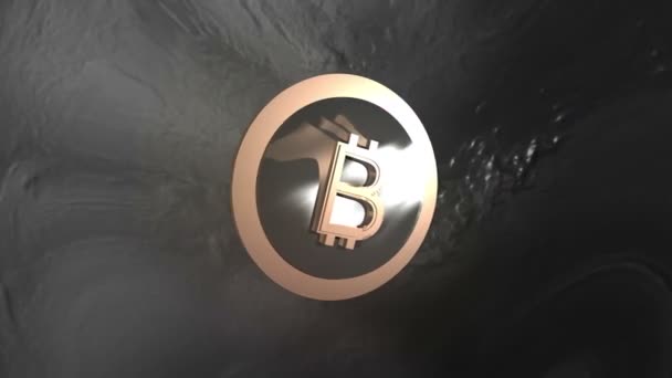 Bitcoin Kretsande Plats — Stockvideo