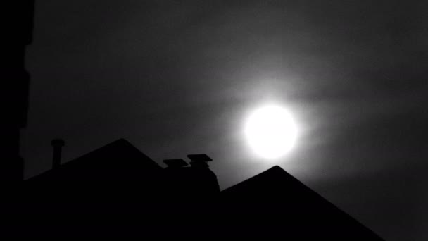 Ночные Облака Луна — стоковое видео