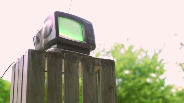 Televisión Con Distorsión Ruido — Vídeo de stock