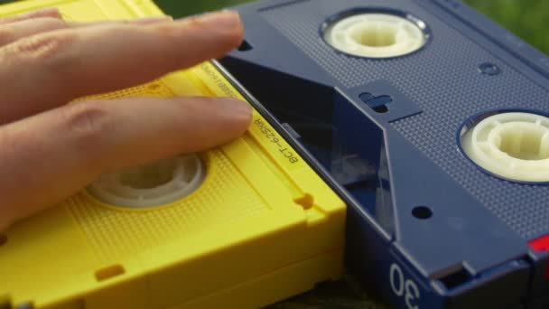 Una Videocassetta Retro Beta Max — Video Stock