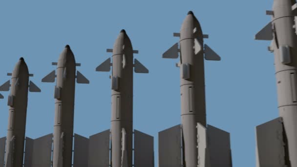 Füzeler Üst Üste Dışarıda Bombalar — Stok video