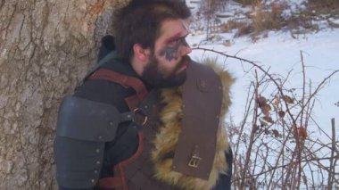Viking adam dışında karlı bir alanda
