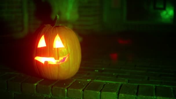 Děsivé Cool Halloween Dýně — Stock video