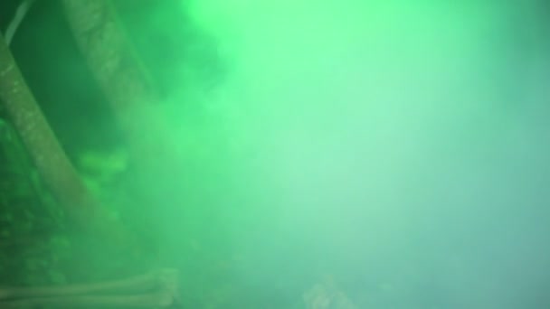 Ανθρώπινα Σκελετικά Υπολείμματα Και Την Πράσινη Ομίχλη — Αρχείο Βίντεο