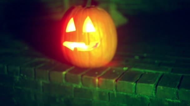 Děsivé Cool Halloween Dýně — Stock video