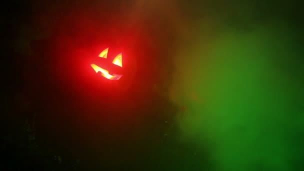 Skrämmande Cool Halloween Pumpa — Stockvideo
