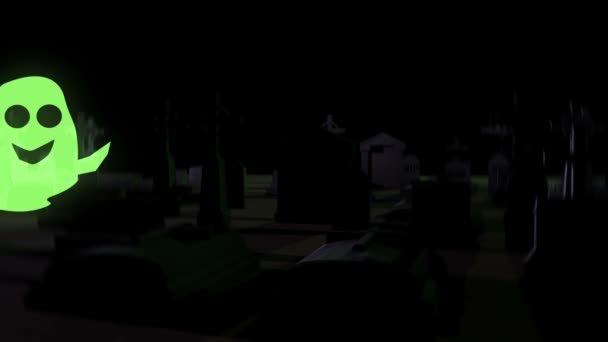 Fantasma Cementerio Animación Dibujos Animados — Vídeo de stock