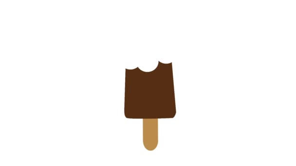 Ice Cream Eating Animation — Stock Video