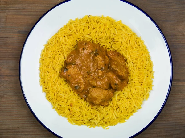 Tikka Masala-currys rizzsel — Stock Fotó