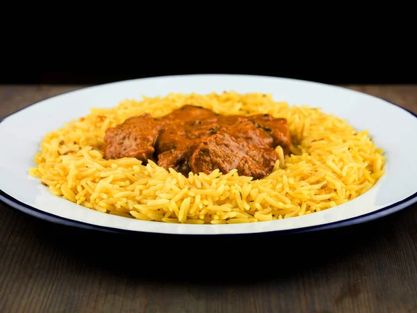Huhn Tikka Masala Curry mit Reis — Stockfoto