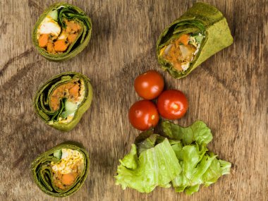 Tumeric tavuk sarma veya sandviç