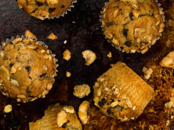 Muffins aux pépites de banane et chocolat — Photo