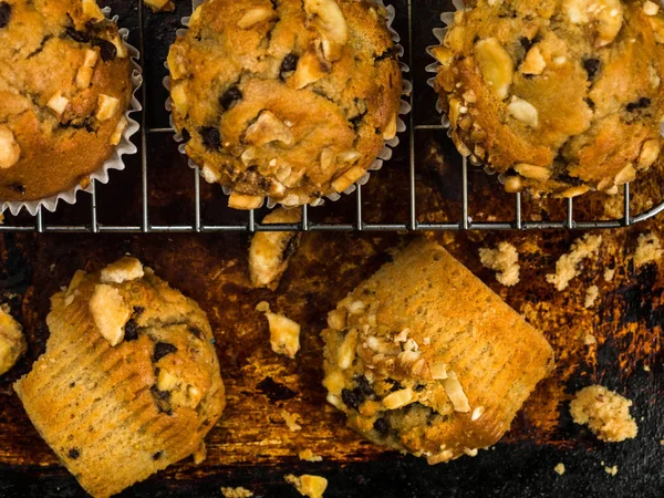 Muffins aux pépites de banane et chocolat — Photo