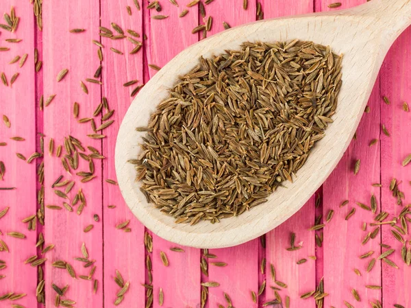 Łyżkę suszonych kminek nasion Spice — Zdjęcie stockowe