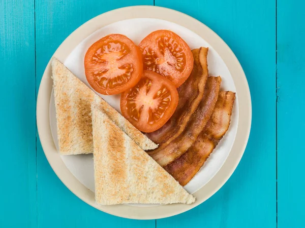 Bacon and Tomato With Toast — Stock Photo, Image