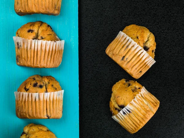 Selectie van verse bosbessen Muffins — Stockfoto