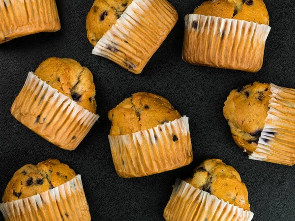 Sélection de Muffins aux myrtilles fraîches — Photo