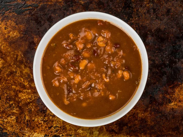 Tazón de sopa gruesa de verduras y frijoles gruesos —  Fotos de Stock