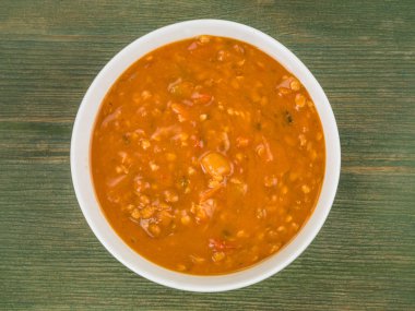 Tıknaz mercimek ve pastırma çorba kase