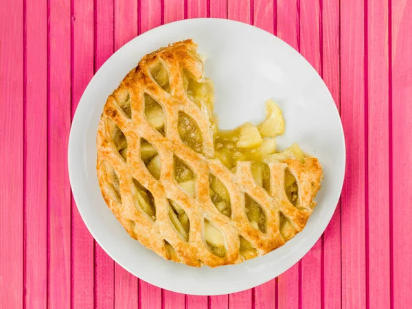 Bakt eplekake og Custard Dessert – stockfoto