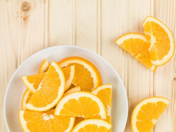 Freshly Cut Juicy Orange Slices or Segments Stock Image