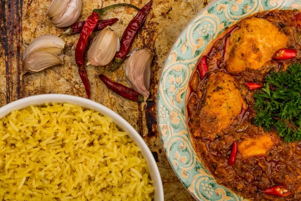 印度风味鸡 Jalfrezi 咖喱餐 — 图库照片