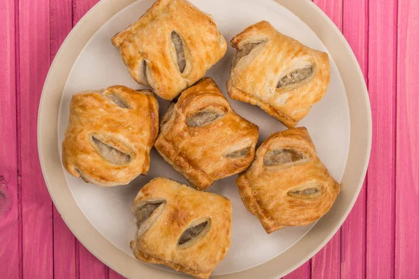 Pile Stack or Selection of Sausage Rolls Savoury Snacks