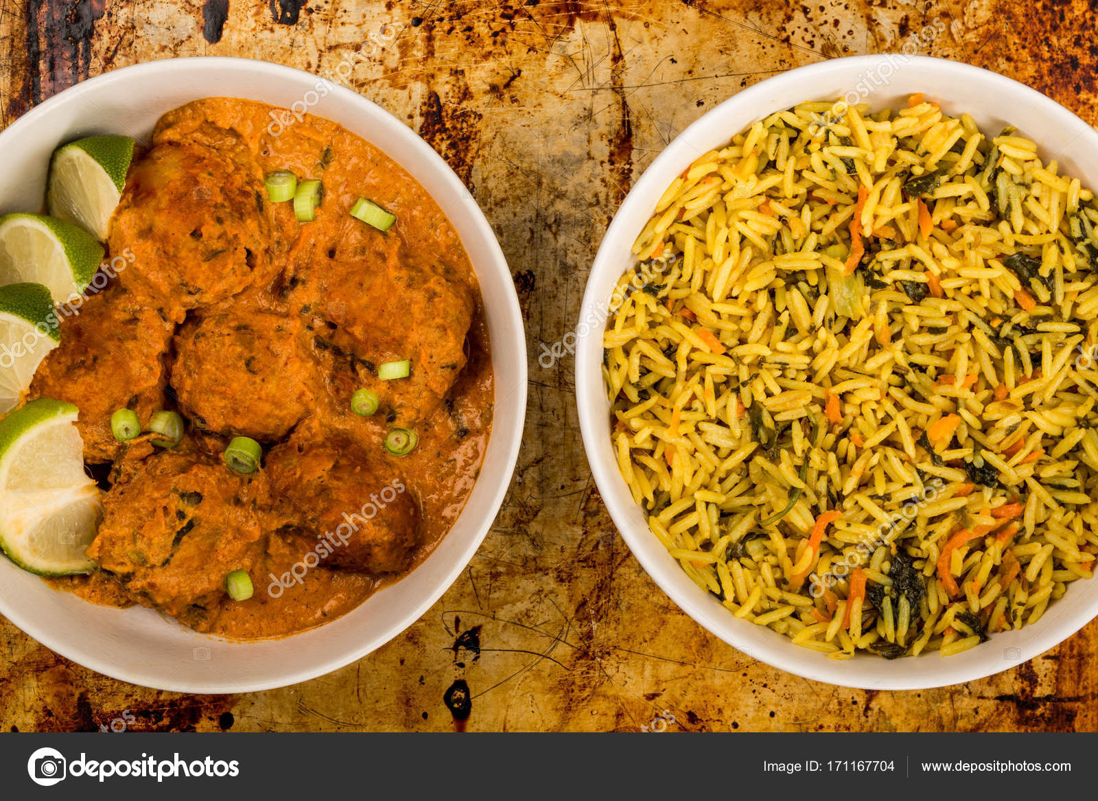 Indian Style Vegetable Kofta Curry Meal — Stock Photo © richardmlee