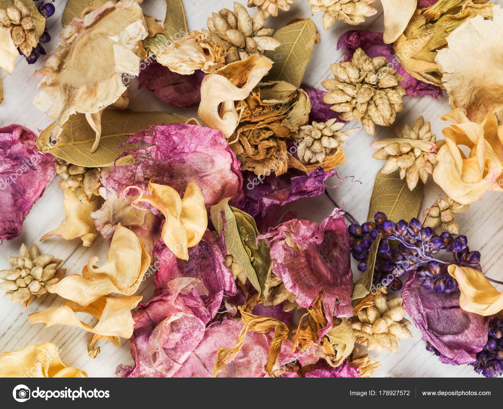 Dried Flowers Potpourri Scented Home Decorations Stock Photo
