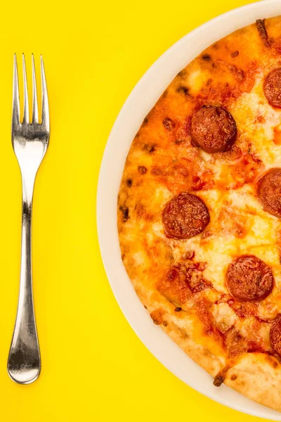 Italian Style Baked Pepperoni Pizza — Stock Photo, Image