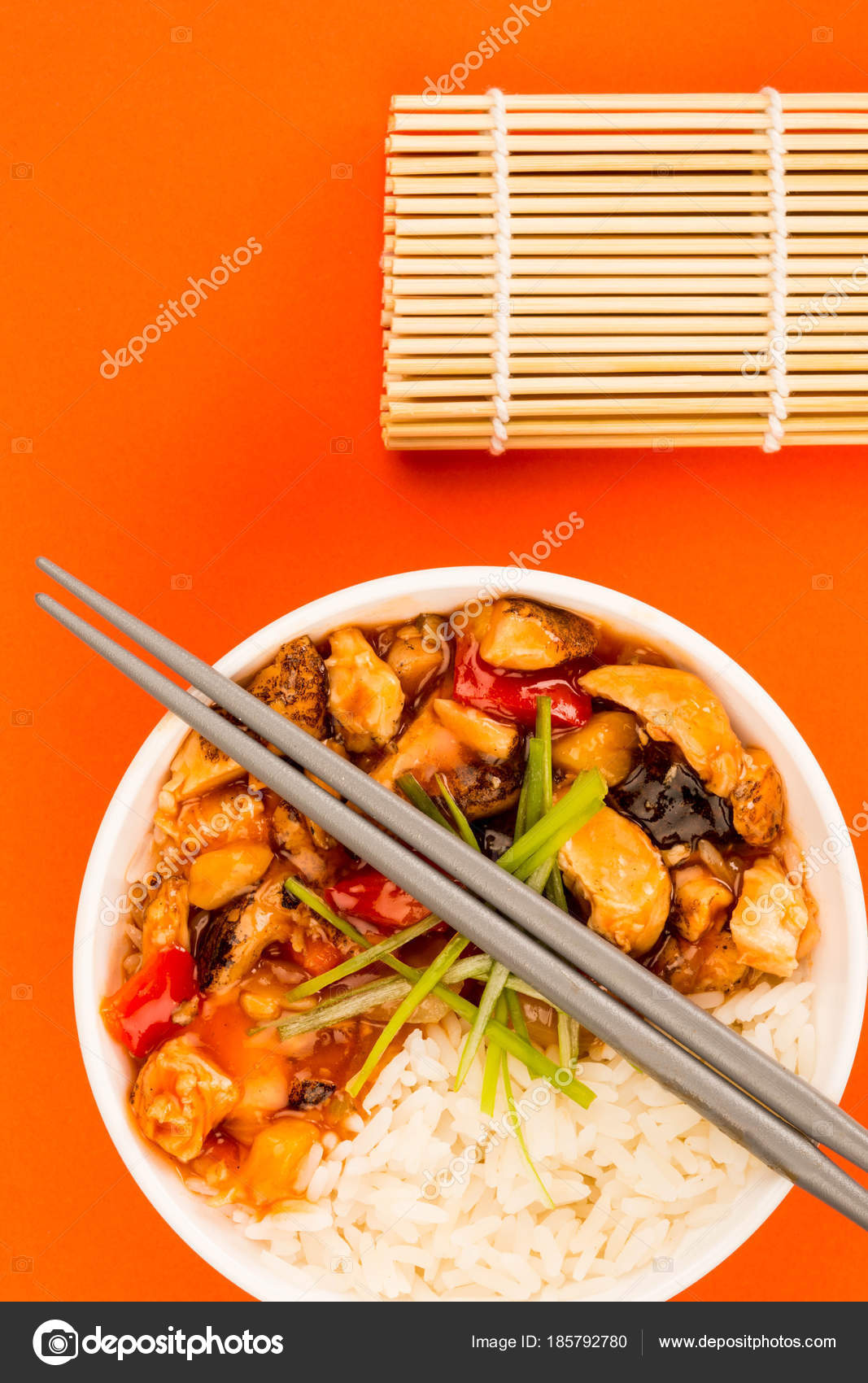 Cantonese Style Sweet And Sour Chicken With Rice Stock Photo Image By C Richardmlee 185792780