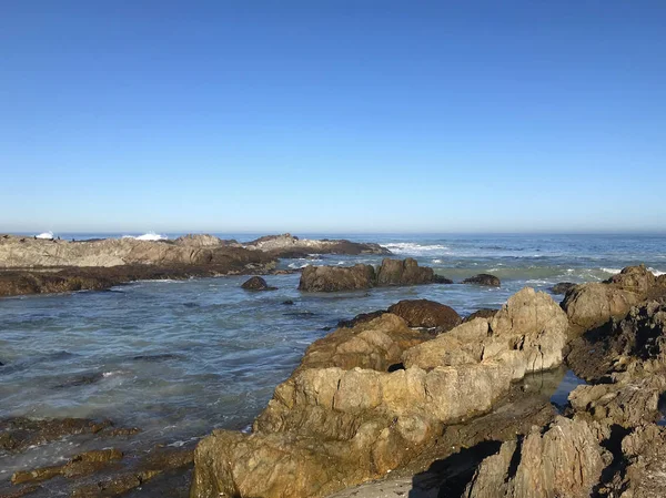 Rocky Coastline At Bloubergstrand On the West Coast North Of Cape Town South Africa — стоковое фото